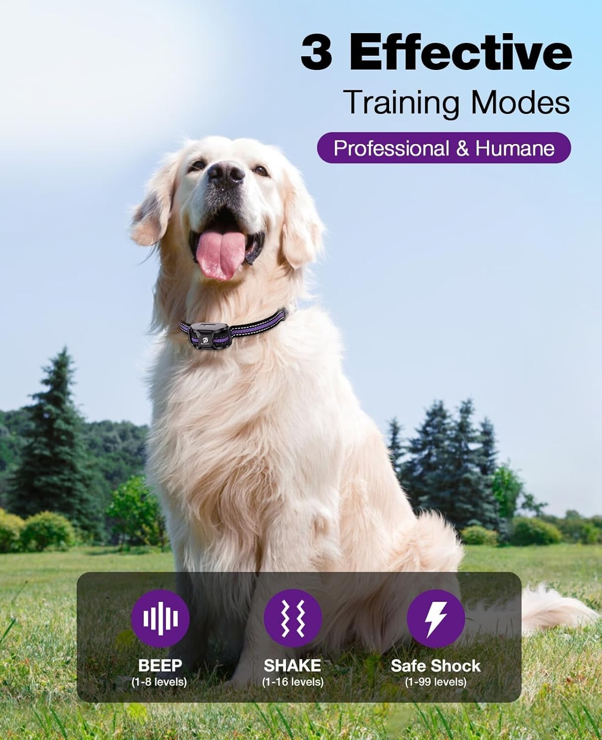 3300Ft Dog Shock Collar - Rechargeable Waterproof Training Collar for All Breeds
