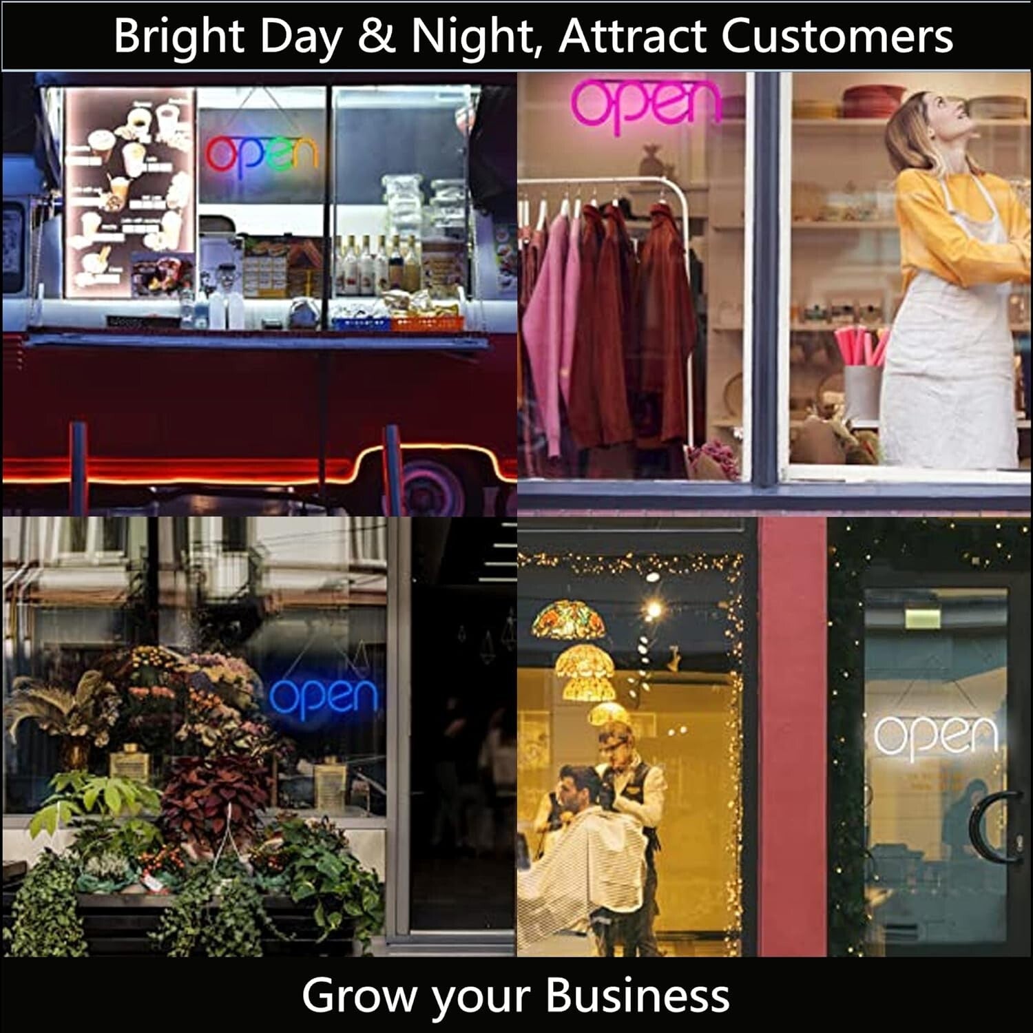 16x6 Energy-Saving LED Open Sign with Double-Sided Open/Closed Display