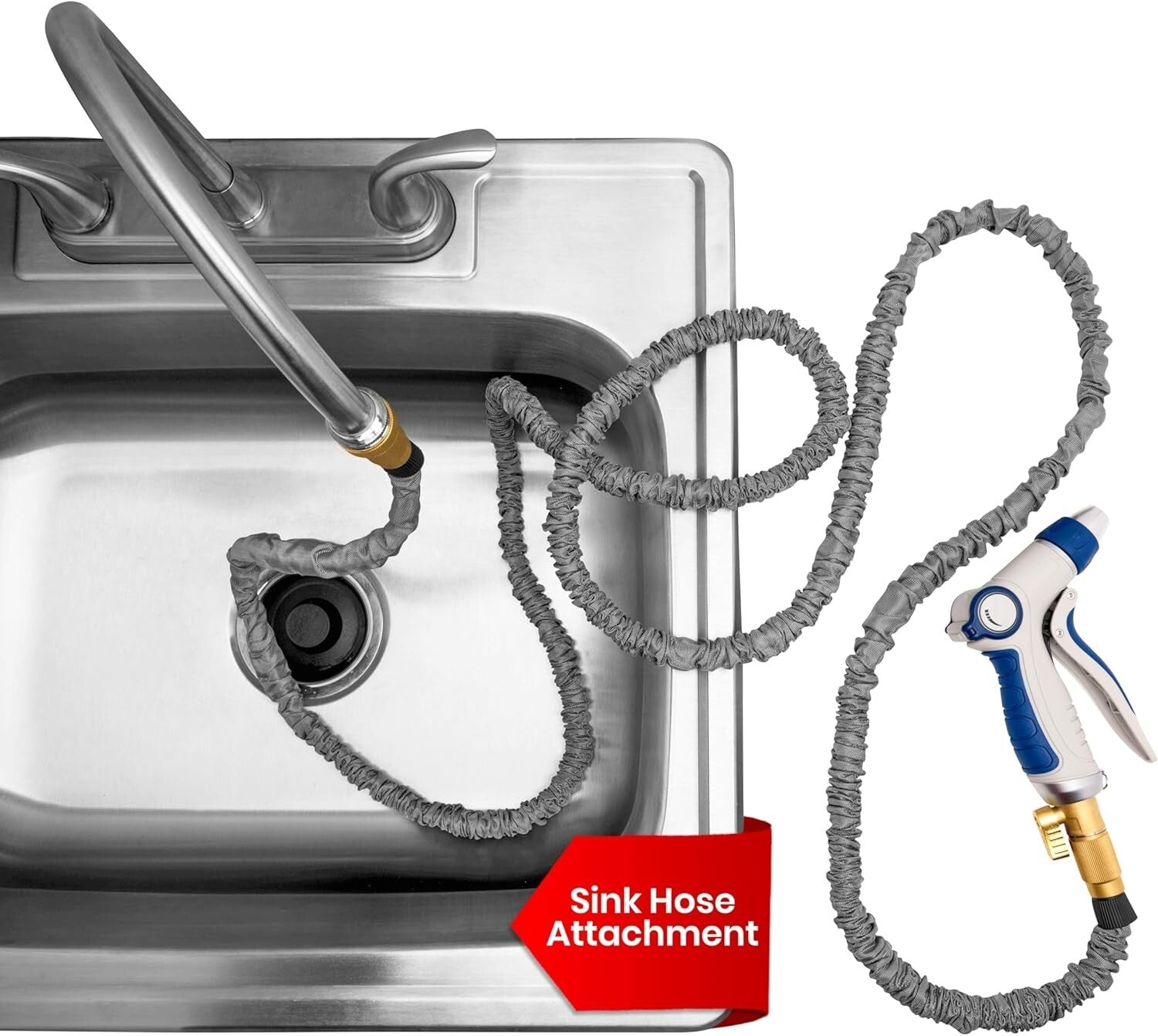 Apartment-Friendly Indoor Sink Hose with Converters - Easy Setup for All Needs