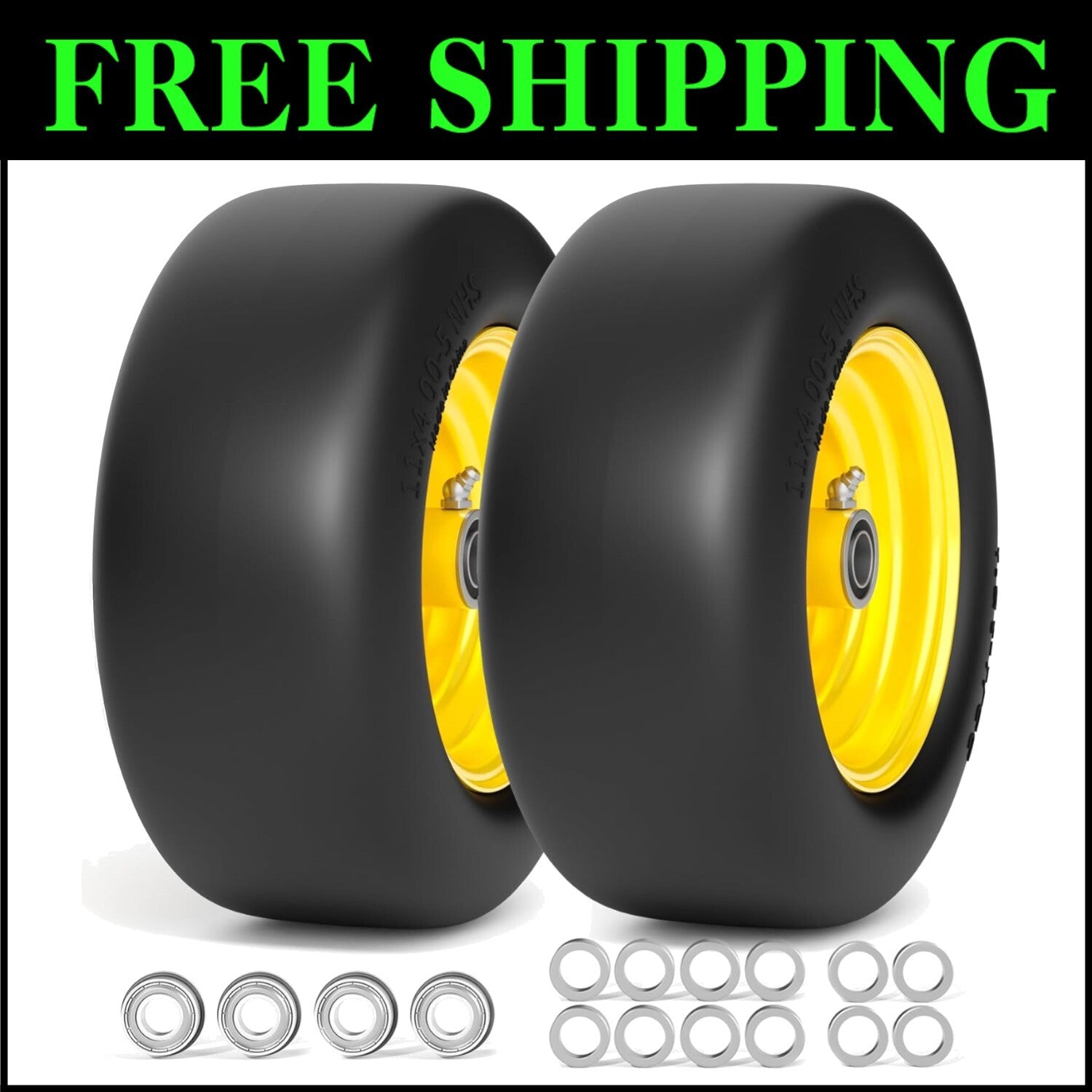 11x4-5 Solid Mower Tires with Superior Traction - Perfect for Zero-Turn Models