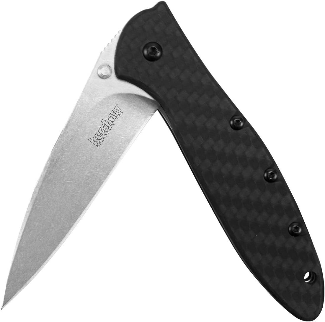 Elegant Kershaw Pocket Knife: 3" Drop Point Blade with SpeedSafe Technology