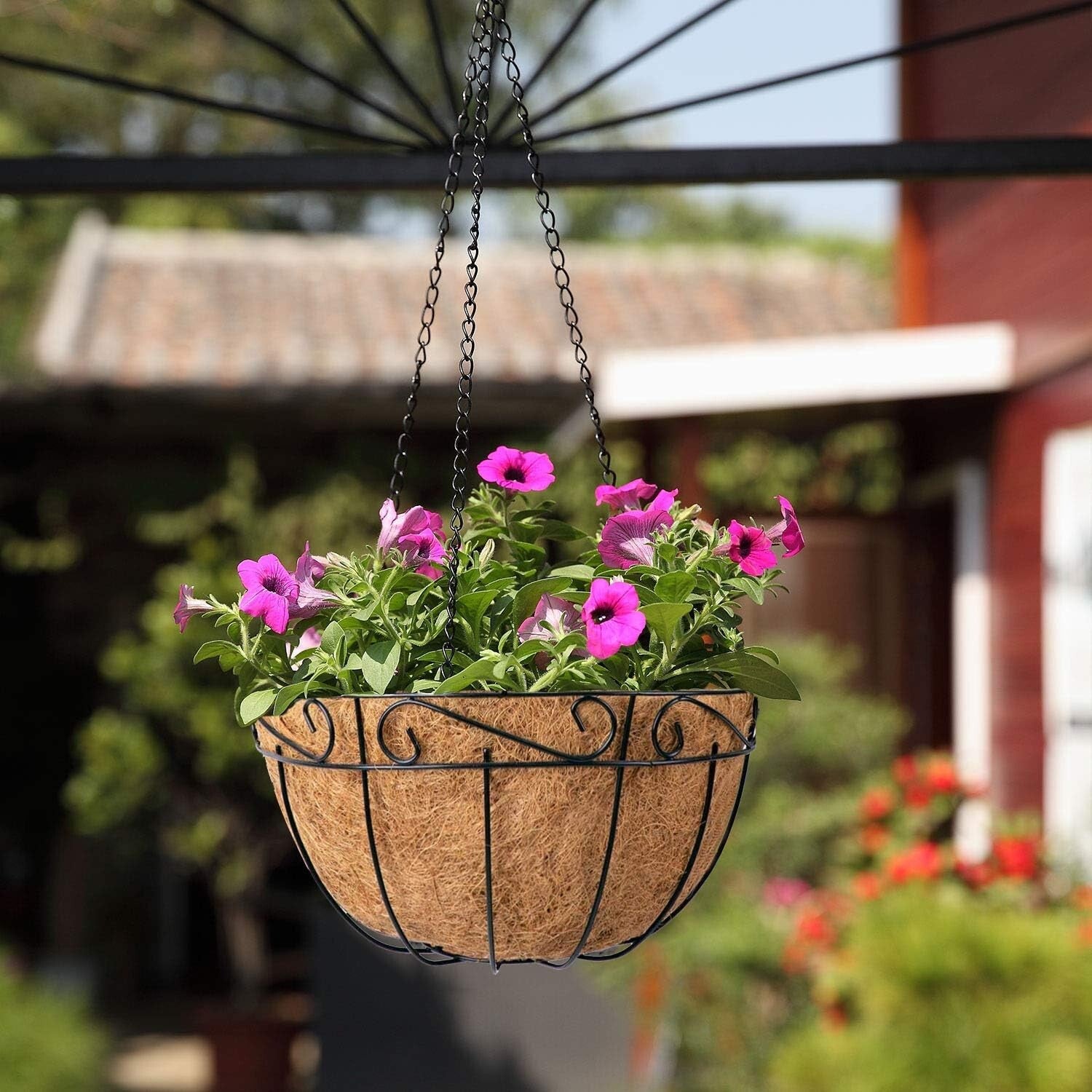 Rust-Resistant Metal Planter Baskets - Versatile Hanging Garden Decor, Pack of 4