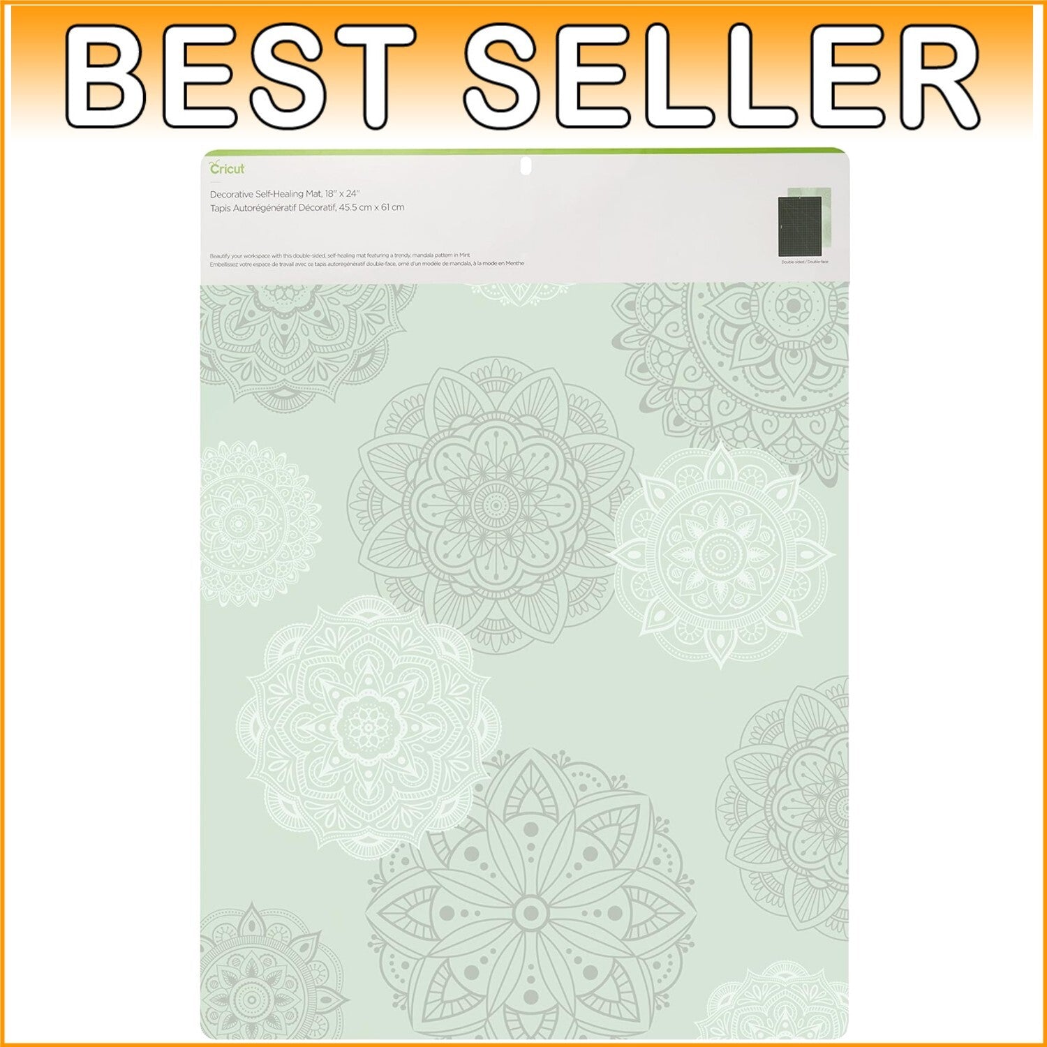 Decorative Double-Sided Self-Healing Cutting Mat - 12" x 24" Precision Crafting