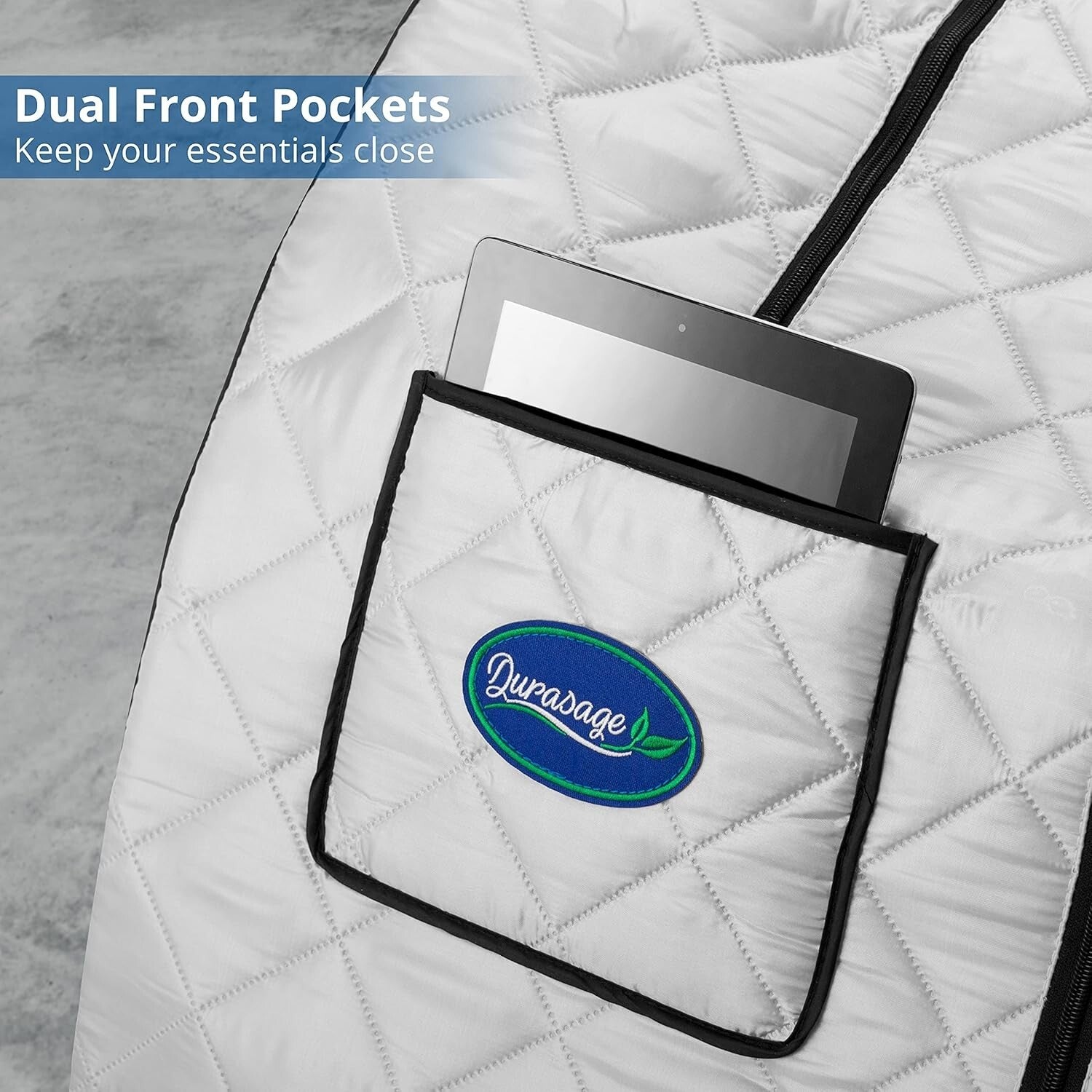 Complete Portable Steam Sauna Spa with 800W Generator & Dual Pockets for Comfort