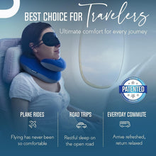 Load image into Gallery viewer, Adjustable Travel Neck Pillow with Double Support and Washable Carry Bag - Navy