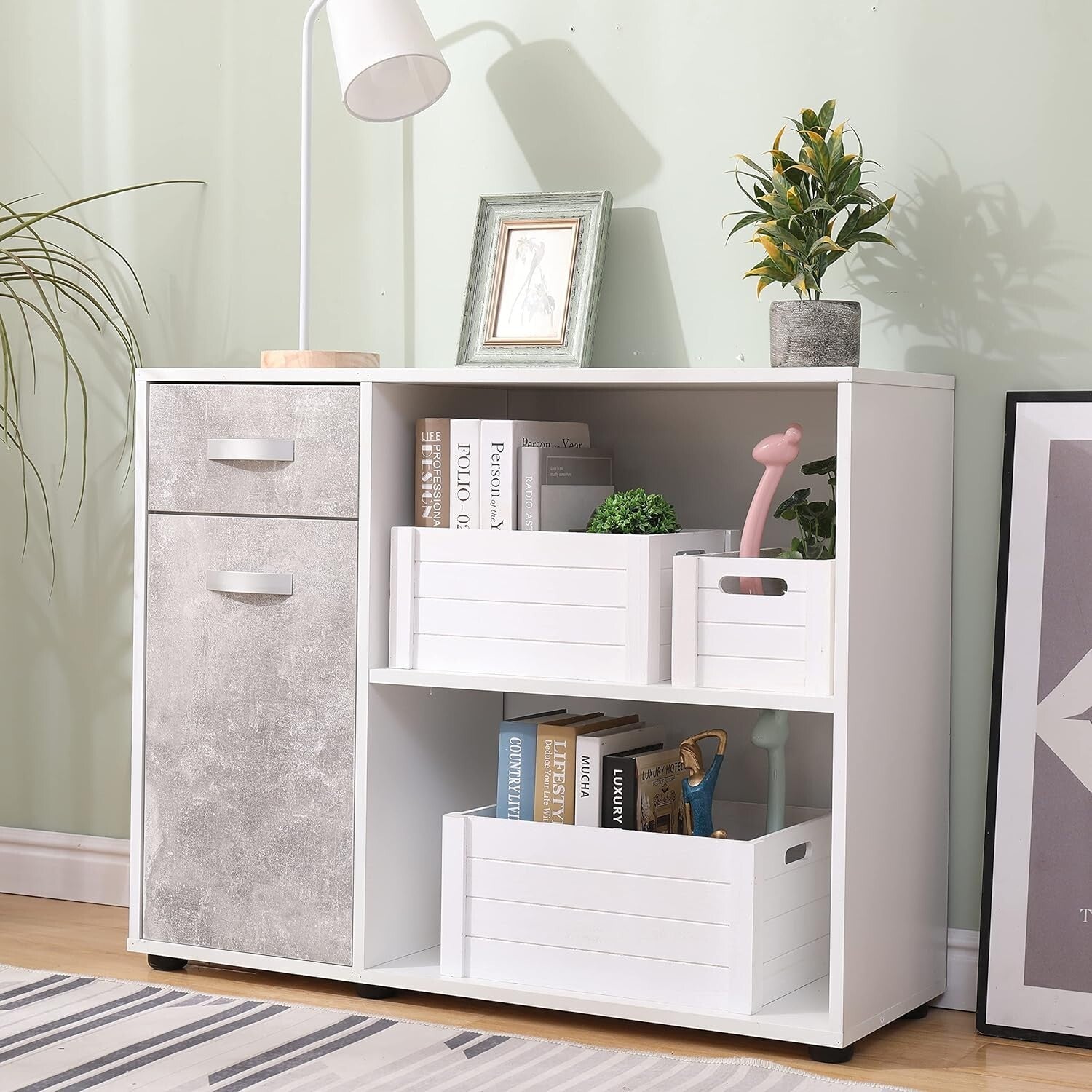 Extra Large Nesting Wooden Crates in Modern White – Decorative Storage Set