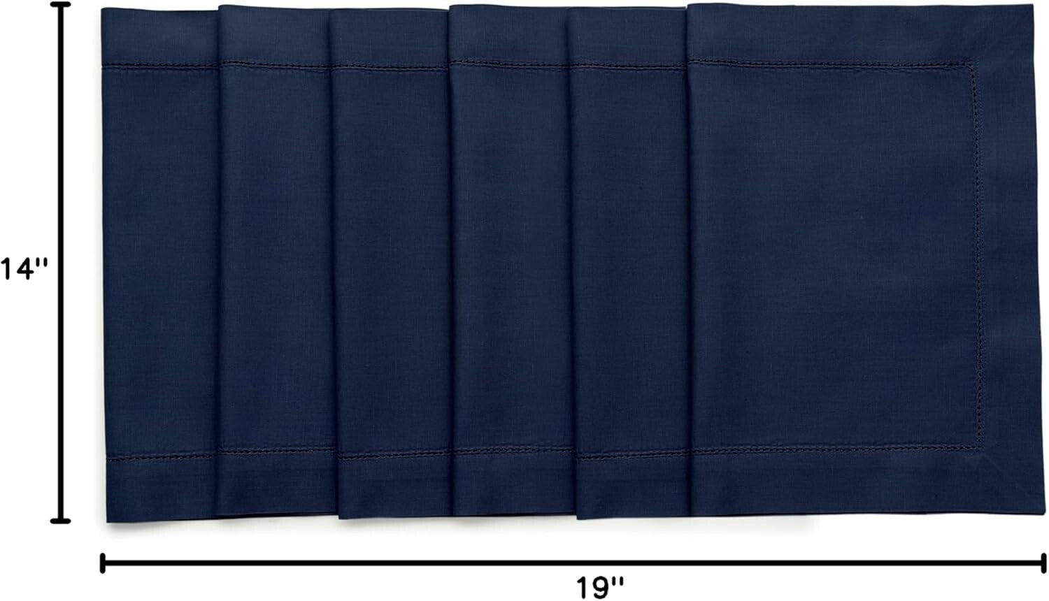 Elegant Navy Placemats Set of 6 - Handcrafted Cotton Linen for Every Occasion
