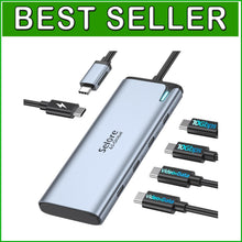Load image into Gallery viewer, High-Speed USB C Multiport Adapter: 4K Dual Display &amp; 10Gbps Data Transfer