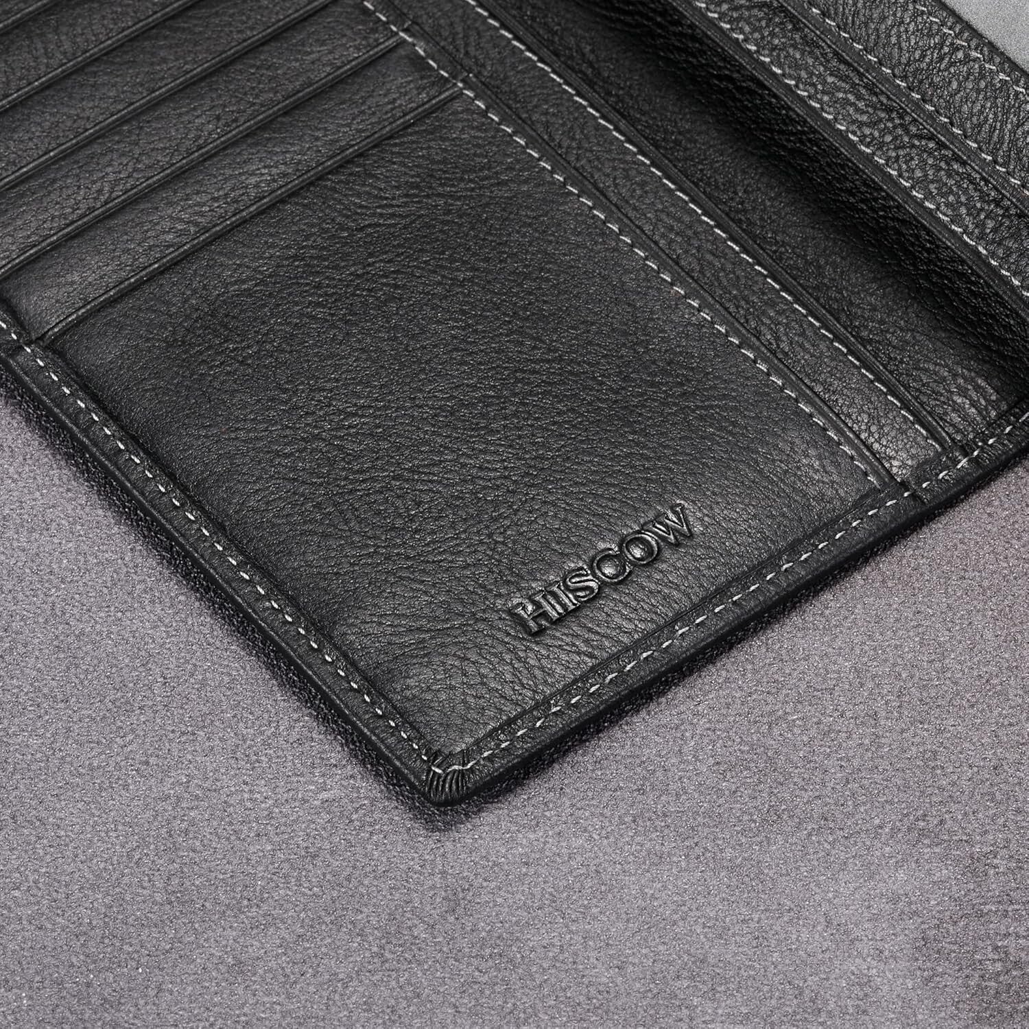 Elegant Vintage Black Calfskin Wallet - 15 Credit Card Slots & Cash Compartment