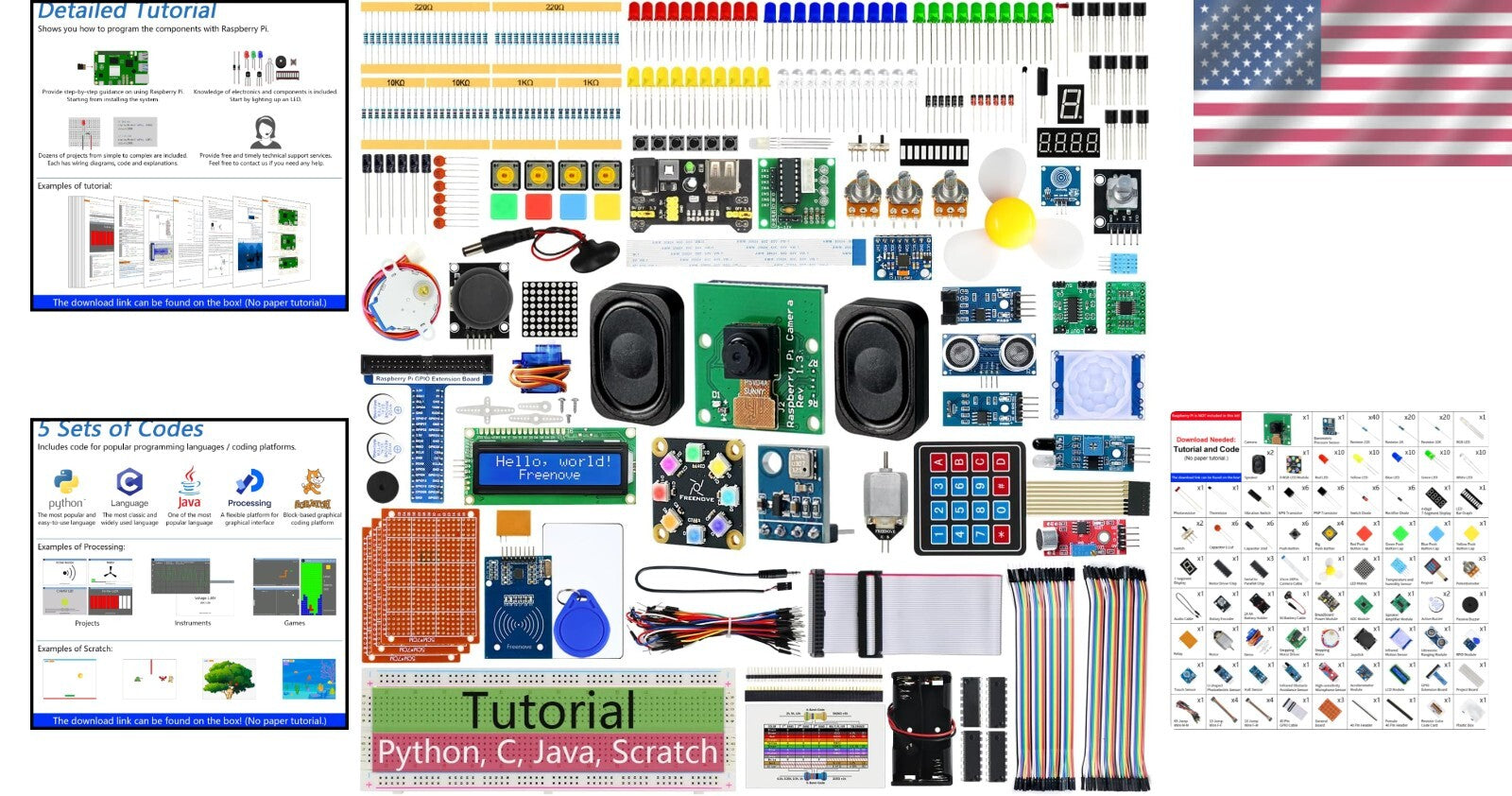 All-Inclusive Raspberry Pi 386-Item Kit with 1170 Pages of Python, C, & More