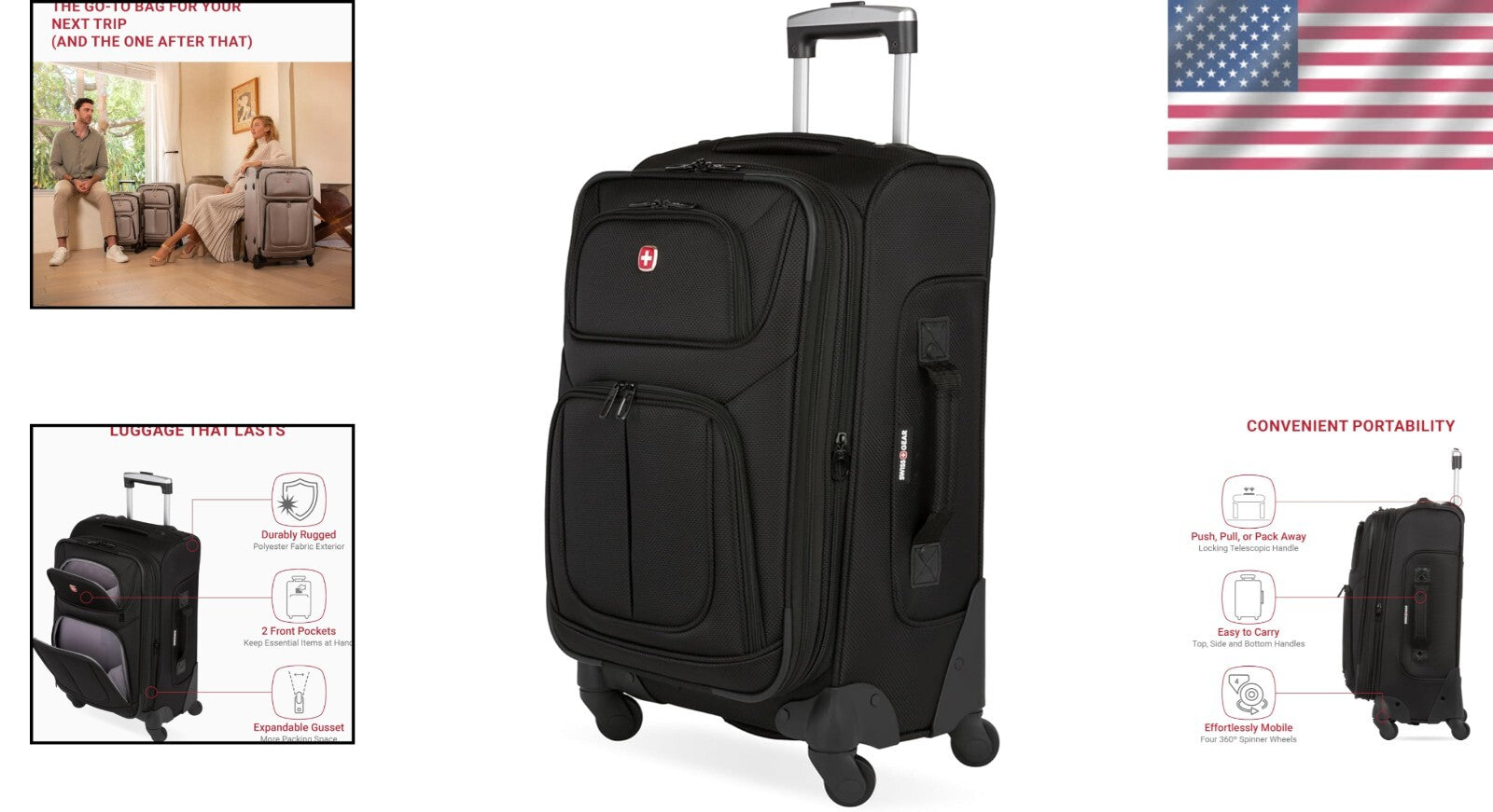 Softside Luggage 21-Inch with Smart Organization - Perfect for 1-3 Day Trips