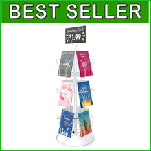 Load image into Gallery viewer, Versatile White Card Display Stand with Smooth Rotational Feature - Metal Design
