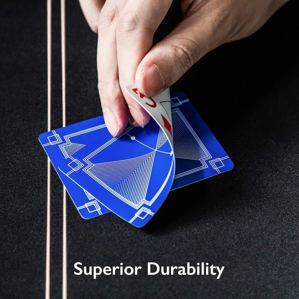 Professional Jumbo Index Plastic Playing Cards - 10 Deck Set for Texas Hold'em