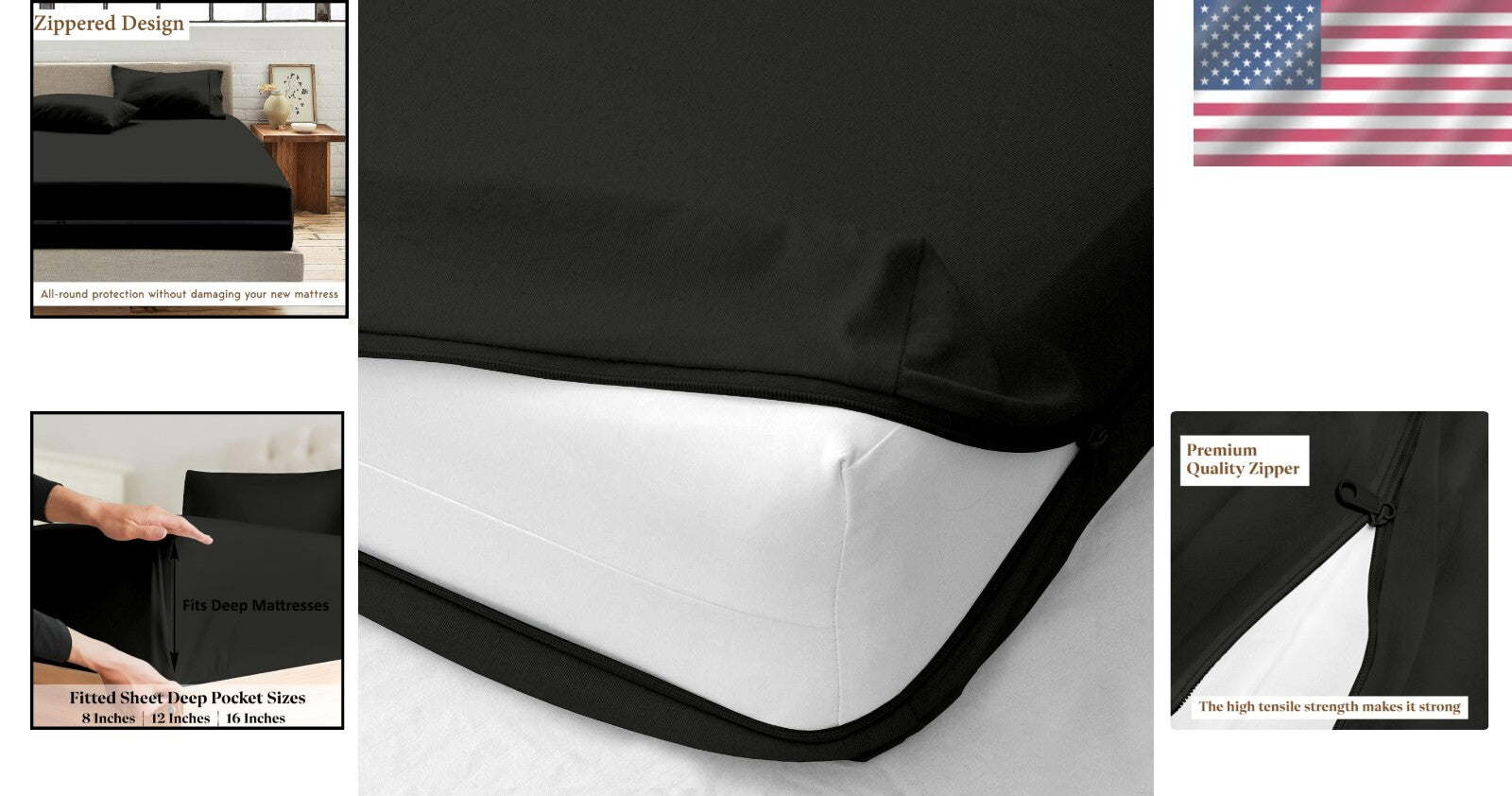 RV King Size Zipper Fitted Sheet - Durable Microfiber, Wrinkle & Fade Resistant