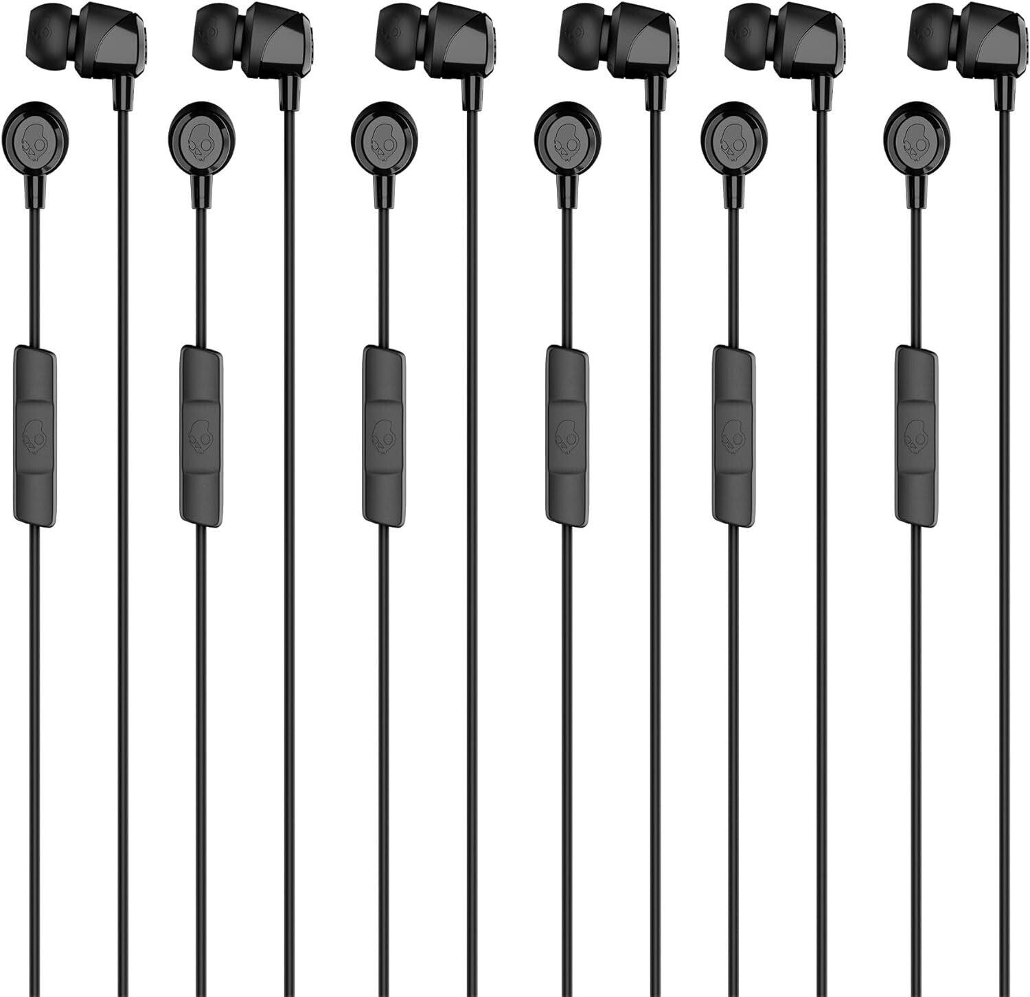 6 Pack Jib Wired Earbuds with Noise Isolation and Built-In Microphone for Travel