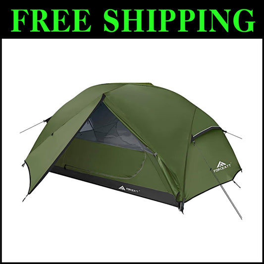Dome Camping Tent for 2 with Quick Setup & Ventilation - Perfect for All Seasons