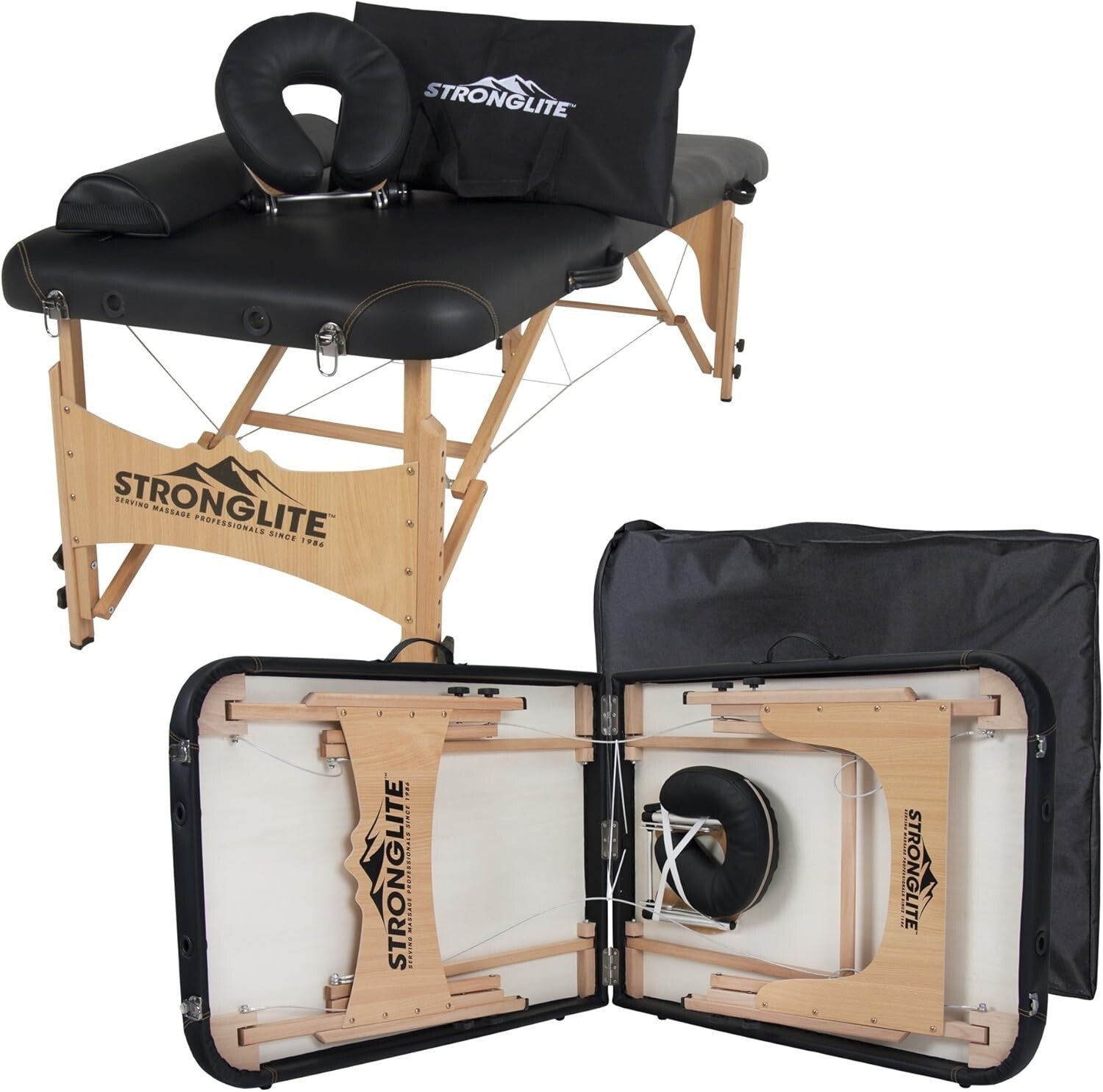 Lightweight All-In-One Massage Table Package - Includes Carrying Case & Bolster