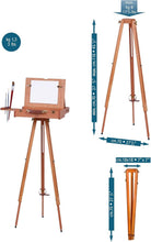 Load image into Gallery viewer, Classic Adjustable Tripod Easel in Natural Wood - Ideal for Outdoor Artists