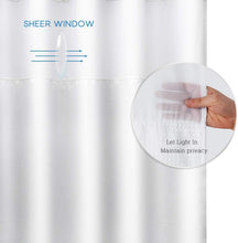 Load image into Gallery viewer, Stylish Machine Washable White Shower Curtain - 71x74in, Hook-Free for Easy Use