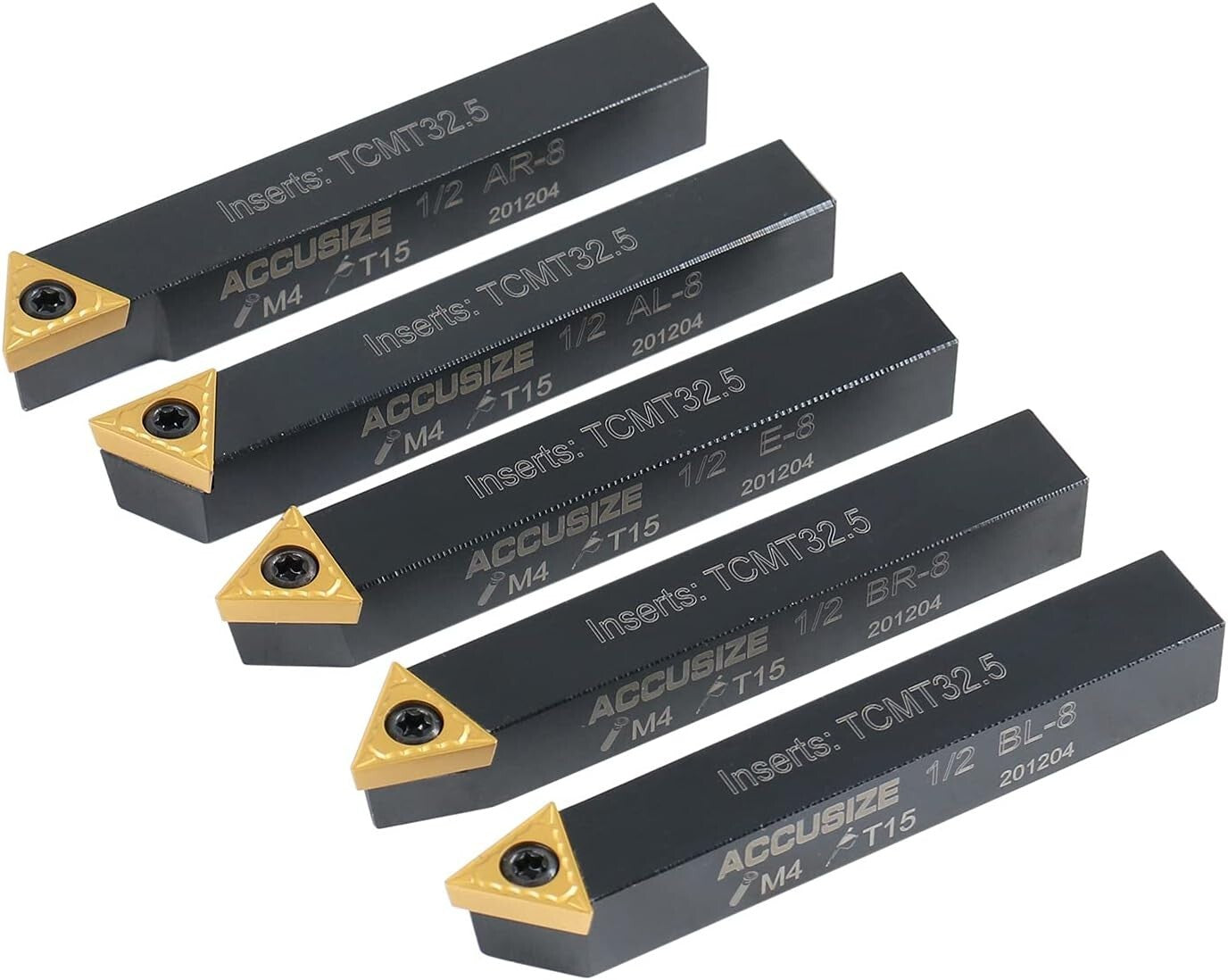 5 Pc 1/2'' Indexable Carbide Turning Tool Set for Precision Machining