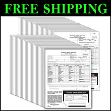 Load image into Gallery viewer, Durable 50-Pack Record of Annual Inspection Forms with Black Decals - USA Made