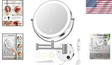 Load image into Gallery viewer, Modern 9-Inch Wall Mounted Magnifying Mirror with 3 Color Lighting Modes