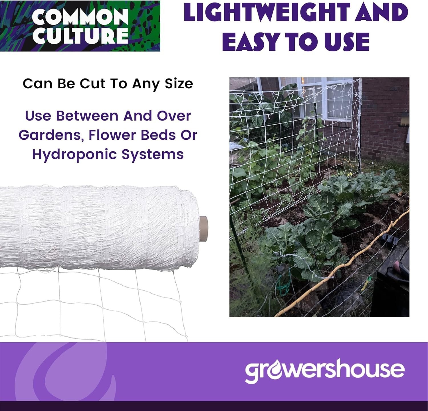 Economical Trellis Netting Roll, 6" Mesh - 6.5ft x 4920ft for Efficient Growth