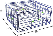Load image into Gallery viewer, Blue 24-Inch Foldable Crab Trap with Marine-Grade Wire for Fishing Enthusiasts