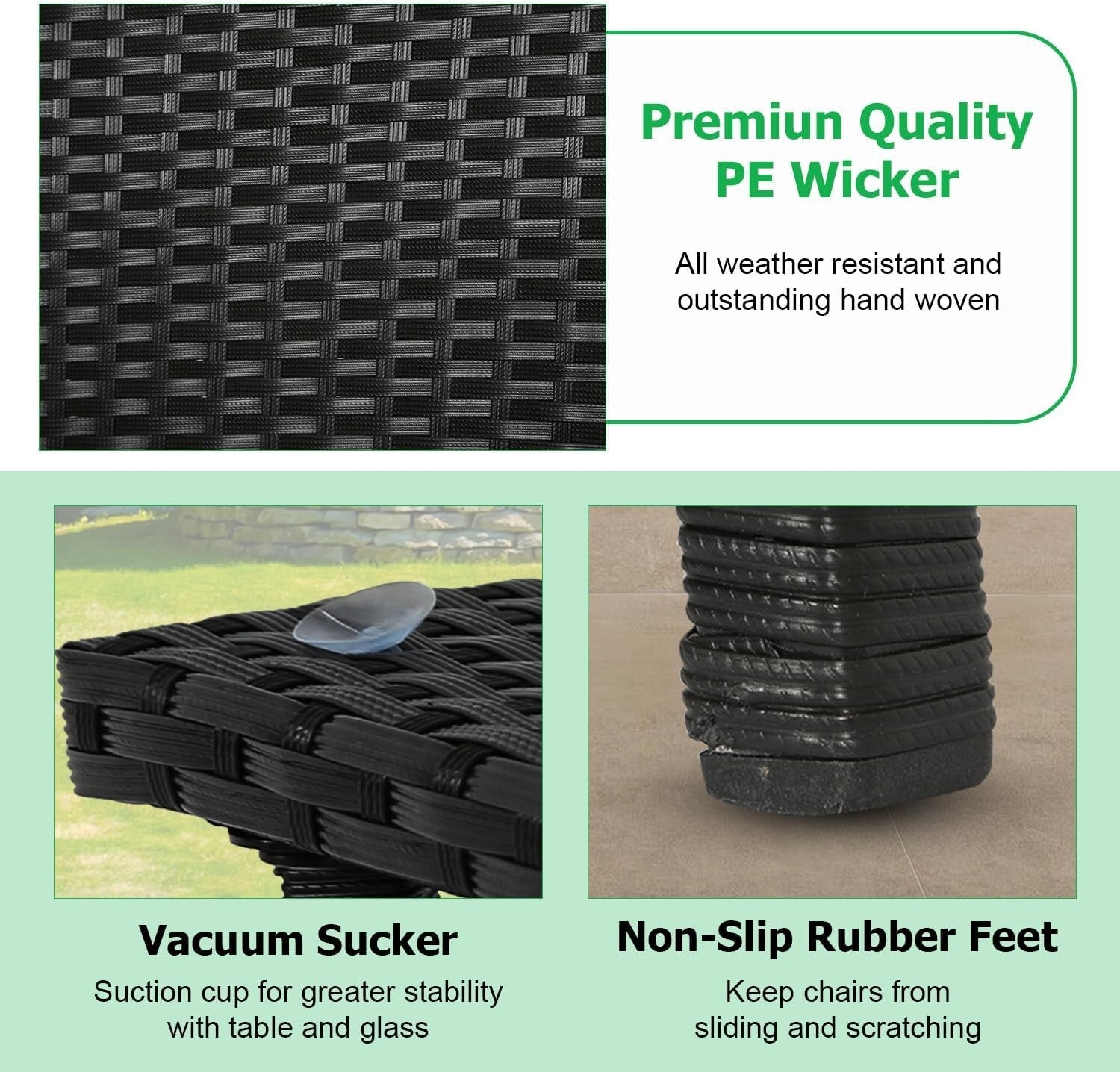 Comfortable Patio Wicker Chair Set with Glass Coffee Table for Yard Bliss