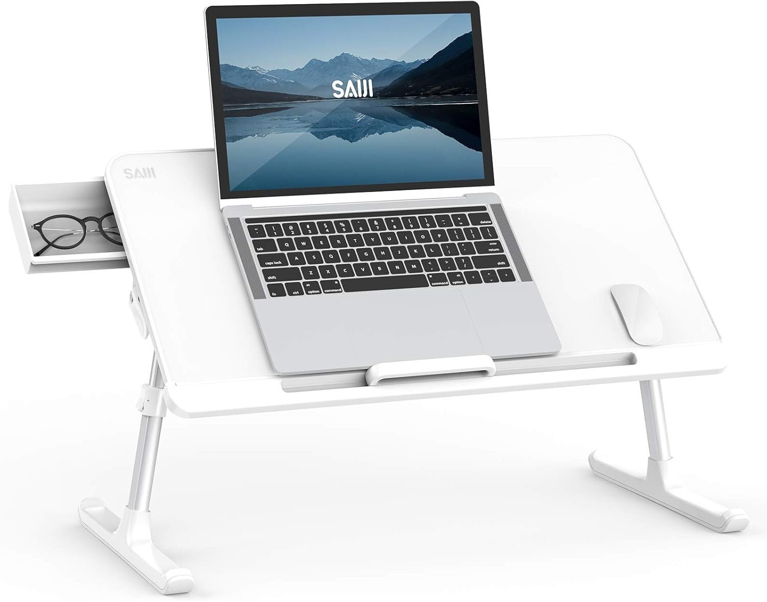 Portable Adjustable Laptop Desk with Storage Drawer - Ideal for Home & Office
