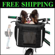 Load image into Gallery viewer, Deluxe Foldable Pet Bike Basket - Quick-Release Carrier for Small Cats &amp; Dogs