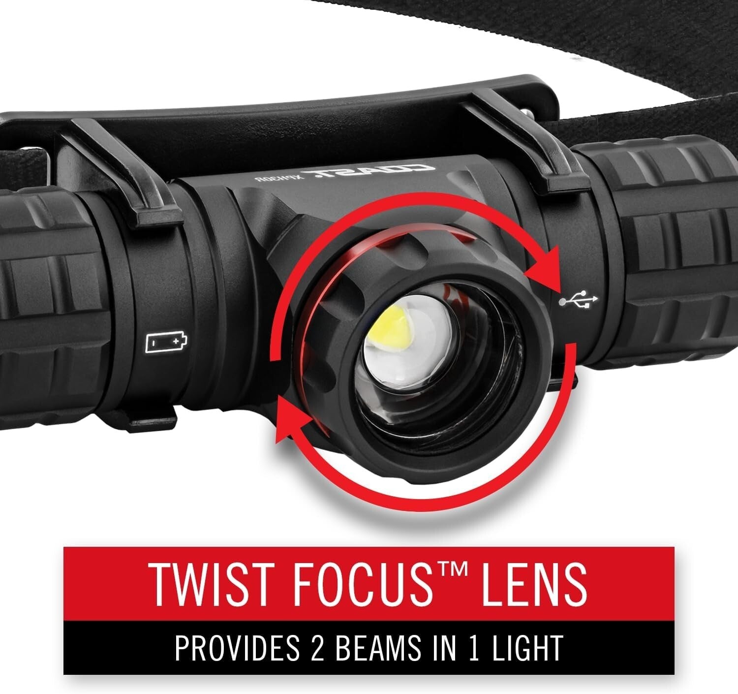 Versatile and Durable 1200 Lumen Headlamp - Rechargeable with Twist Focus Beam