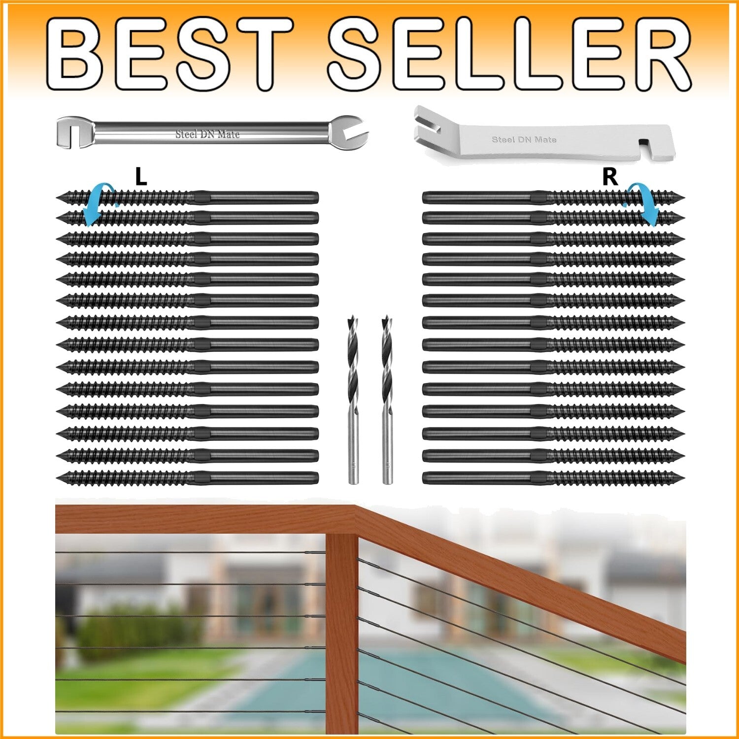 Elegant T316 Stainless Steel Deck Railing Hardware with Easy Installation Kit