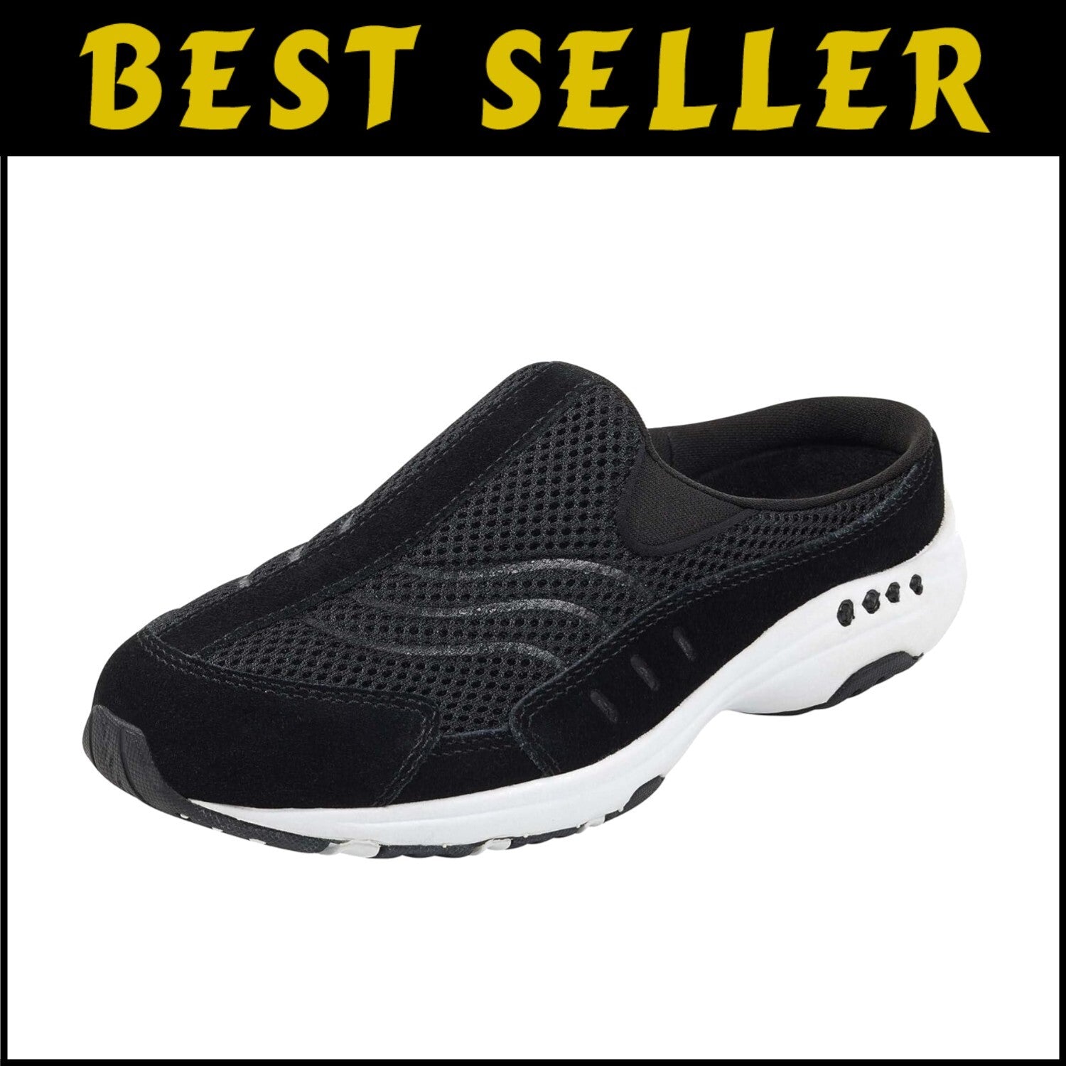 Orthotic-Friendly Women's Black Suede Slip-On Mules for All-Day Comfort