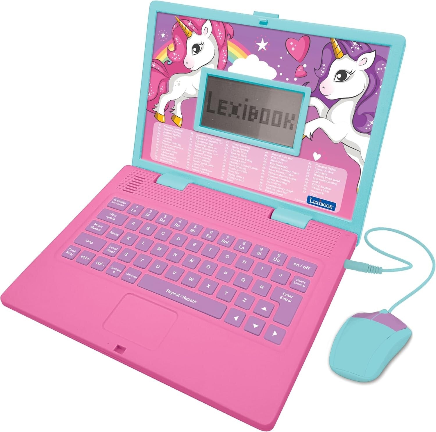 Engaging Unicorn Educational Laptop - Spanish & English with 124 Learning Games