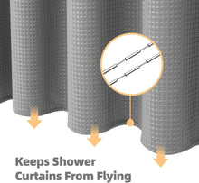 Load image into Gallery viewer, Heavy-Duty 72x72 Grey Shower Curtain Set with Clear Liner &amp; 2 Stainless Hooks