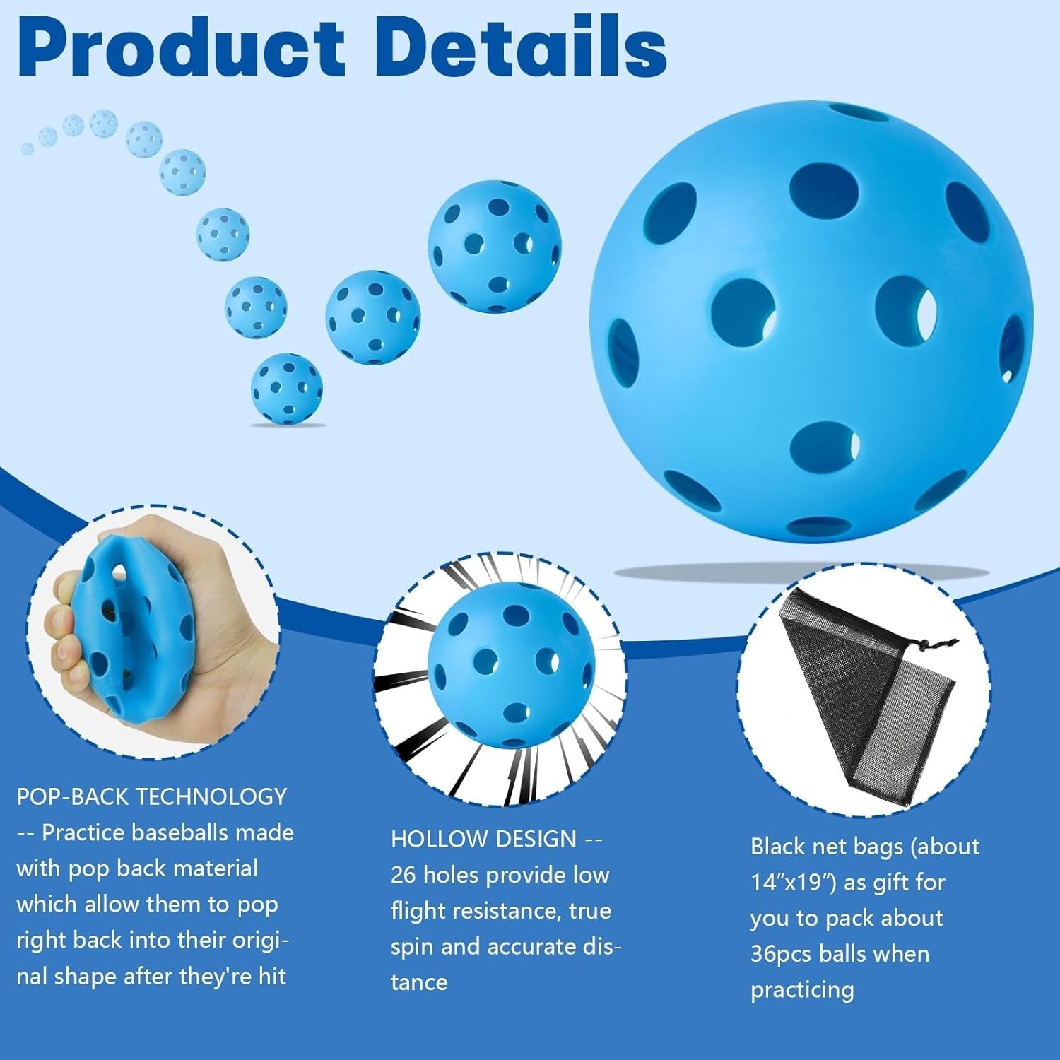 Durable 36 Pack Lightweight Baseball Practice Balls for Safe Indoor Training