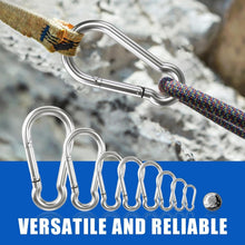 Load image into Gallery viewer, 3.15 Inch Reliable Stainless Steel Carabiner Clips - 20 Pack for Versatile Use