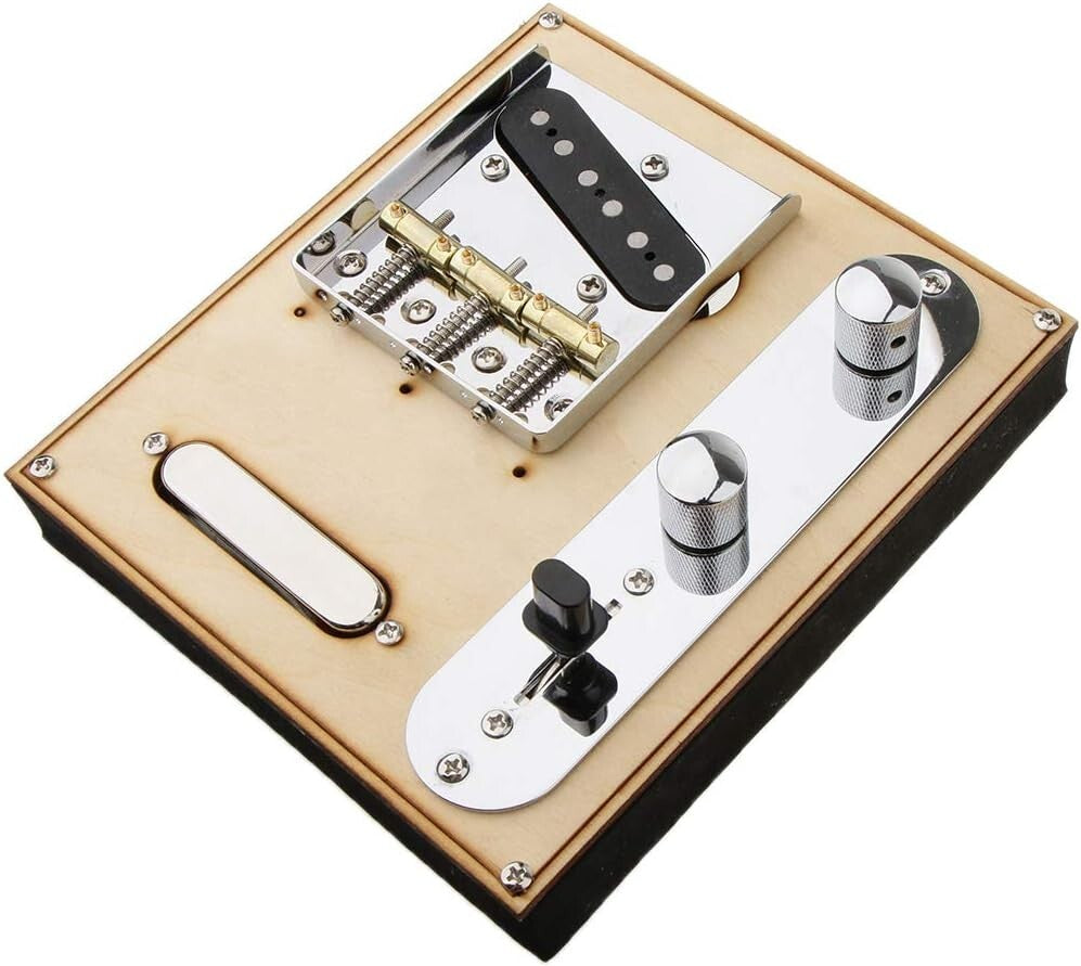 Telecaster-Style Guitar 6-Saddle Bridge Set with Chrome Control Plate and Pickup