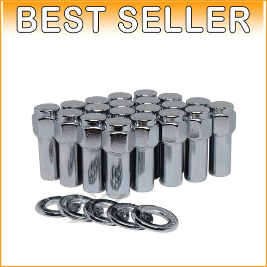 Durable 14mm x 1.5 Cragar SST Chrome Lug Nuts with Duplex Washers - 20 Pcs