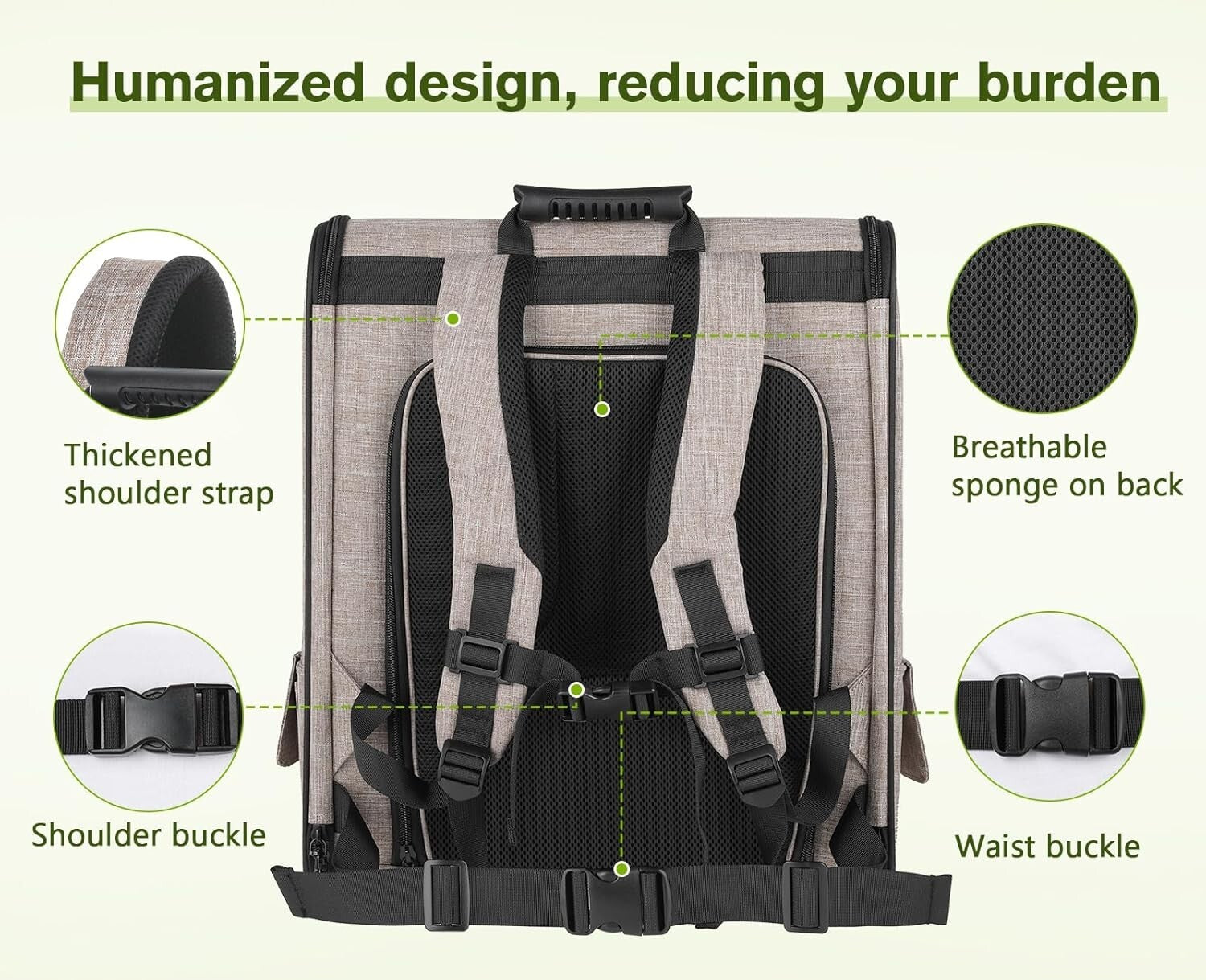 Stylish Expandable Pet Backpack with 4 Entrances for Easy Access & Ventilation