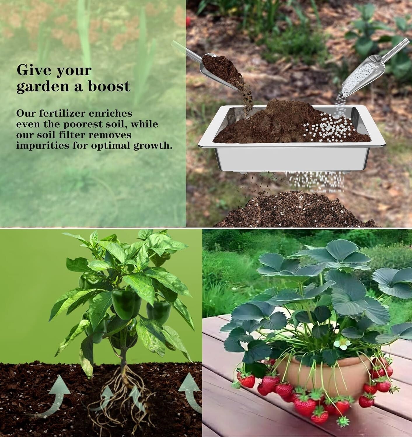 Durable Soil Sifter with Interchangeable Screens - Perfect for Garden Projects