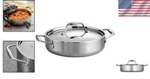 Load image into Gallery viewer, Versatile 3-Quart Stainless Steel Braiser with Lid - Oven-Safe &amp; Dishwasher-Safe