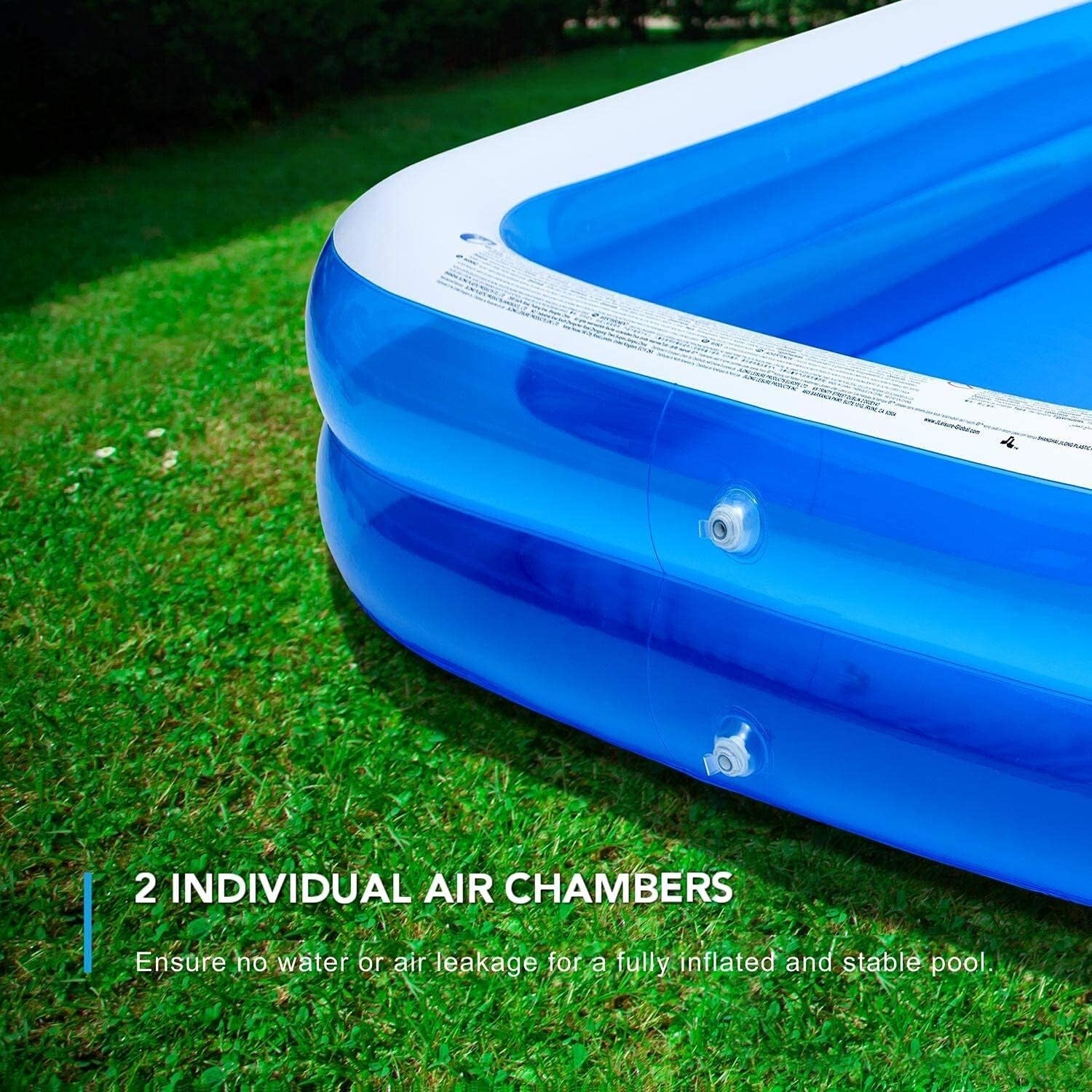 Easy Set Full-Sized Lounge Pool - 103" x 69" for Kids & Adults Outdoor Enjoyment