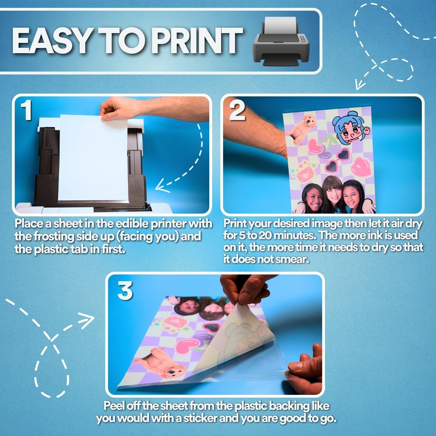 48 Count Kosher Certified Frosting Sheets - Vegan & Gluten-Free Icing Paper