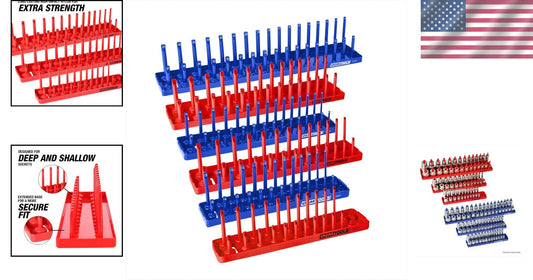 All-In-One 6 Piece Socket Tray Set - Keep Your SAE & Metric Sockets Tidy