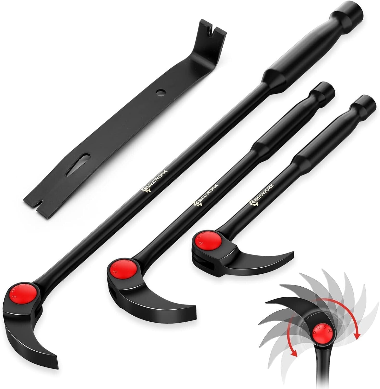 Heavy-Duty Chrome Vanadium Pry Bar Set - Ideal for Automotive and Construction