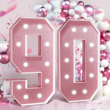 Load image into Gallery viewer, Glamorous 90 Year Old Birthday Marquee Sign - 4FT Lighted Rose Gold Display