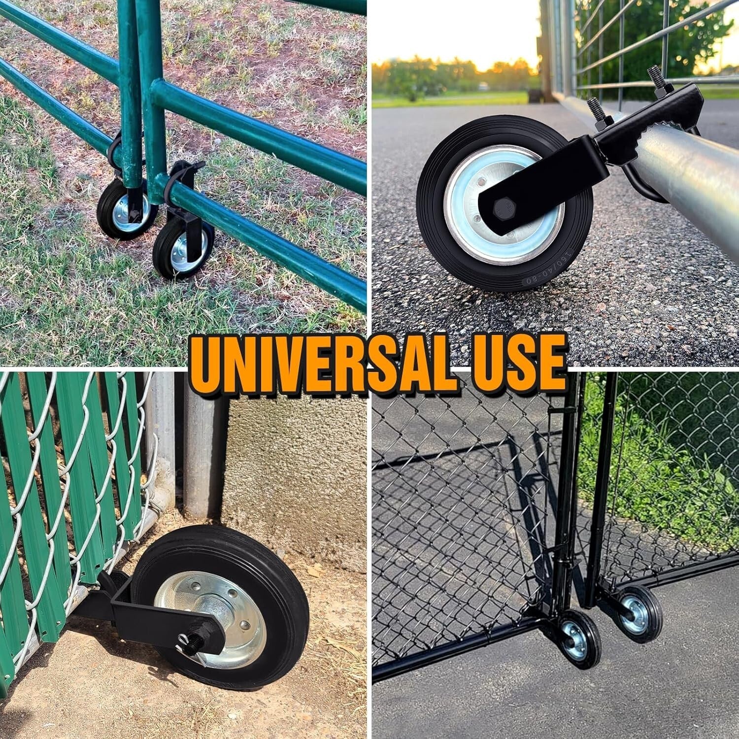 Effortless Rolling Gate Wheels for Metal Gates - Set of 2, Stable & Reliable