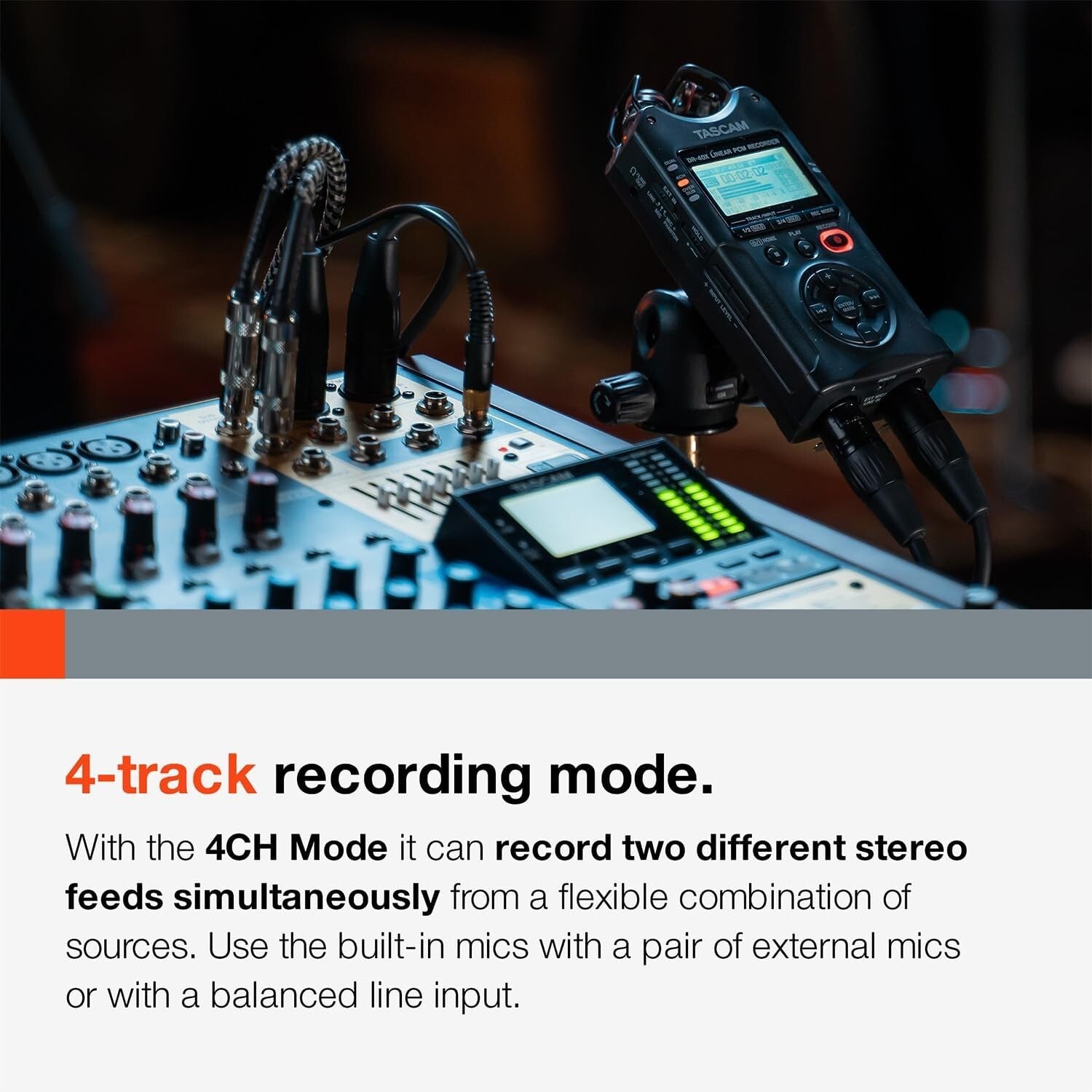 Compact 4-Channel Portable Recorder with USB Interface for Professional Sound
